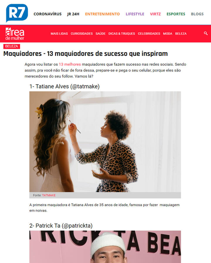 Maquiadora Tatmake especialista em noivas no portal R7 Maquiadora Tatmake especialista em noivas no portal R7