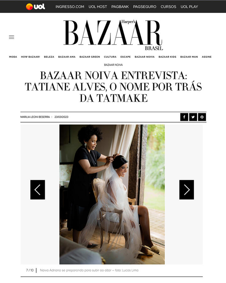 Revista Bazaar Uol Tatmake Noivas