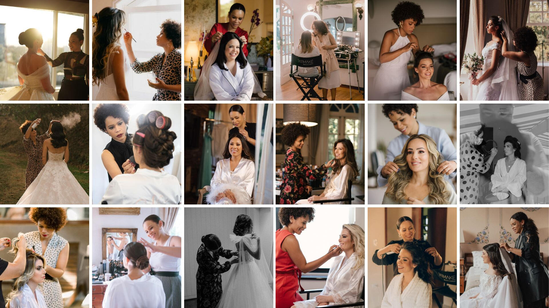 Noivas Tatmake maquiagem e penteado